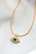 Colar Mini Olho Grego Banhado a ouro 24 Quilates