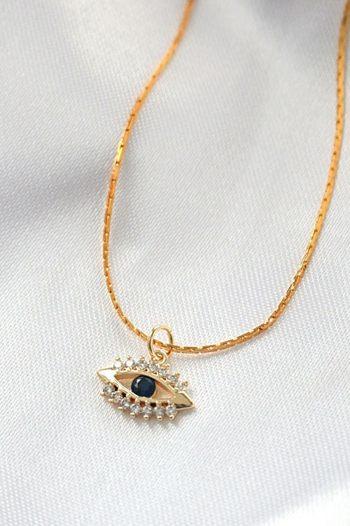 Colar Mini Olho Grego Banhado a ouro 24 Quilates
