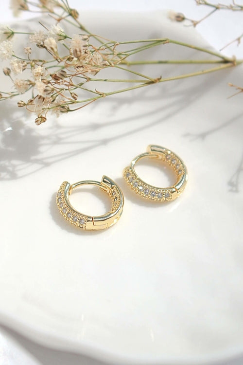 Argolas de Zircónia Cúbica Banhadas a ouro 24 Quilates