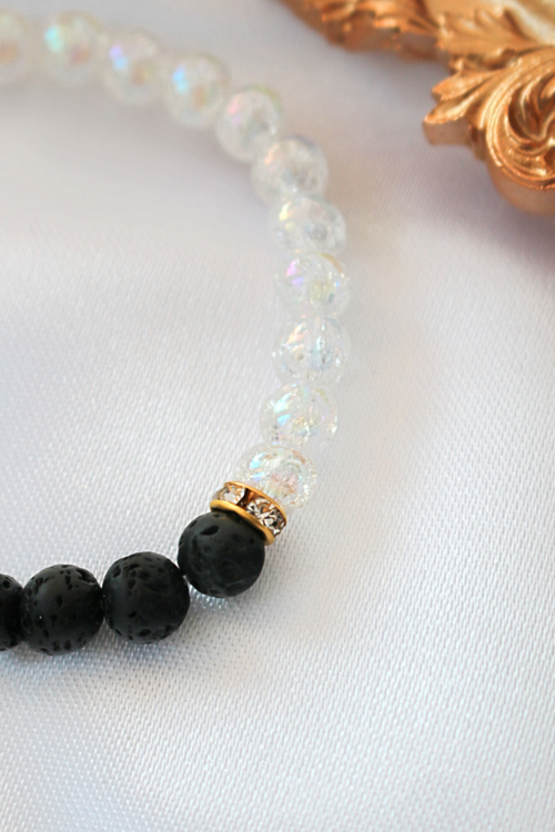 Pulseira Difusora de Aromas – Pulseira Elástica de Pedra de Lava