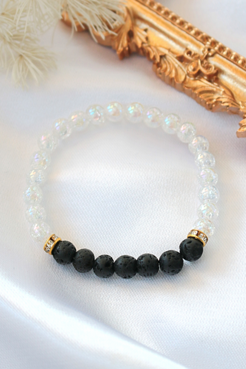 Pulseira Difusora de Aromas – Pulseira Elástica de Pedra de Lava