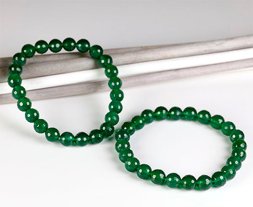 Pulseira Elegante de Ágata Verde Facetada para a Harmonia Natural