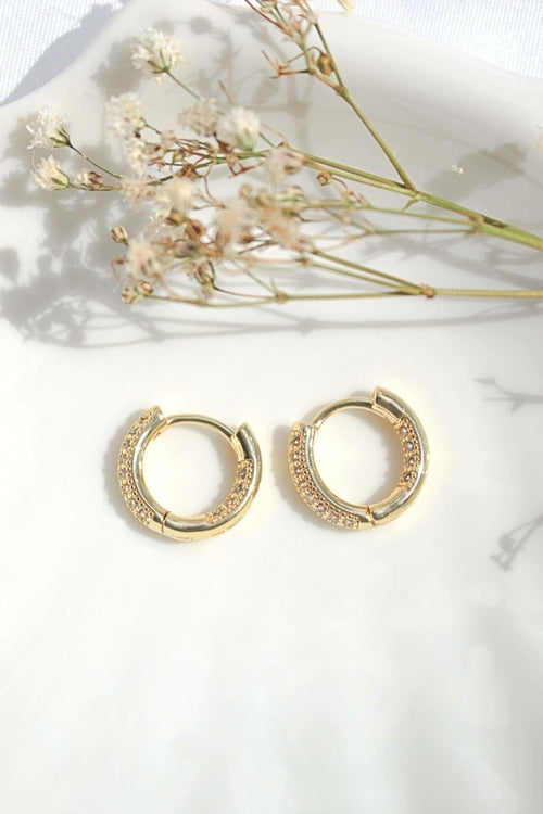 Argolas de Zircónia Cúbica Banhadas a ouro 24 Quilates